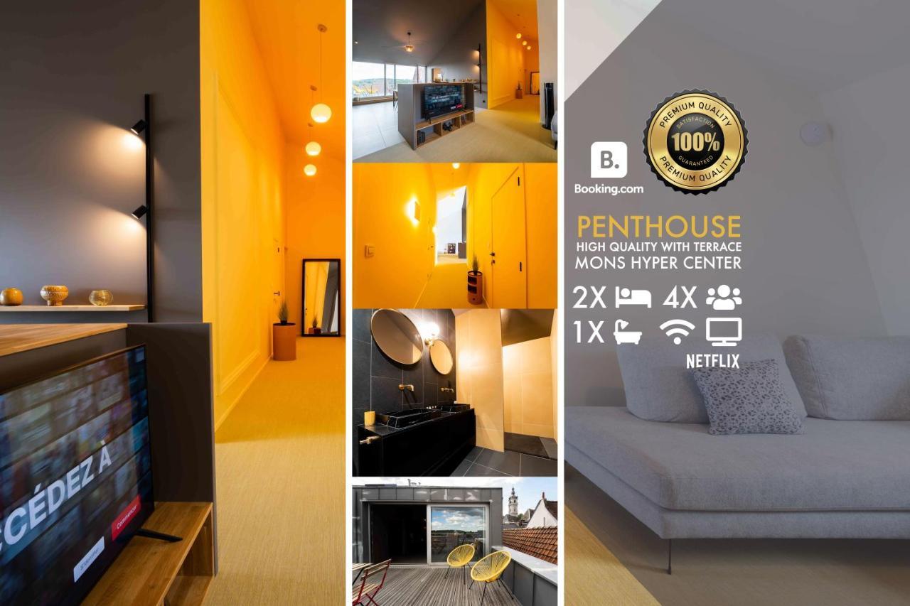 Luxury Penthouse & Terrace - Mons City Center Dış mekan fotoğraf