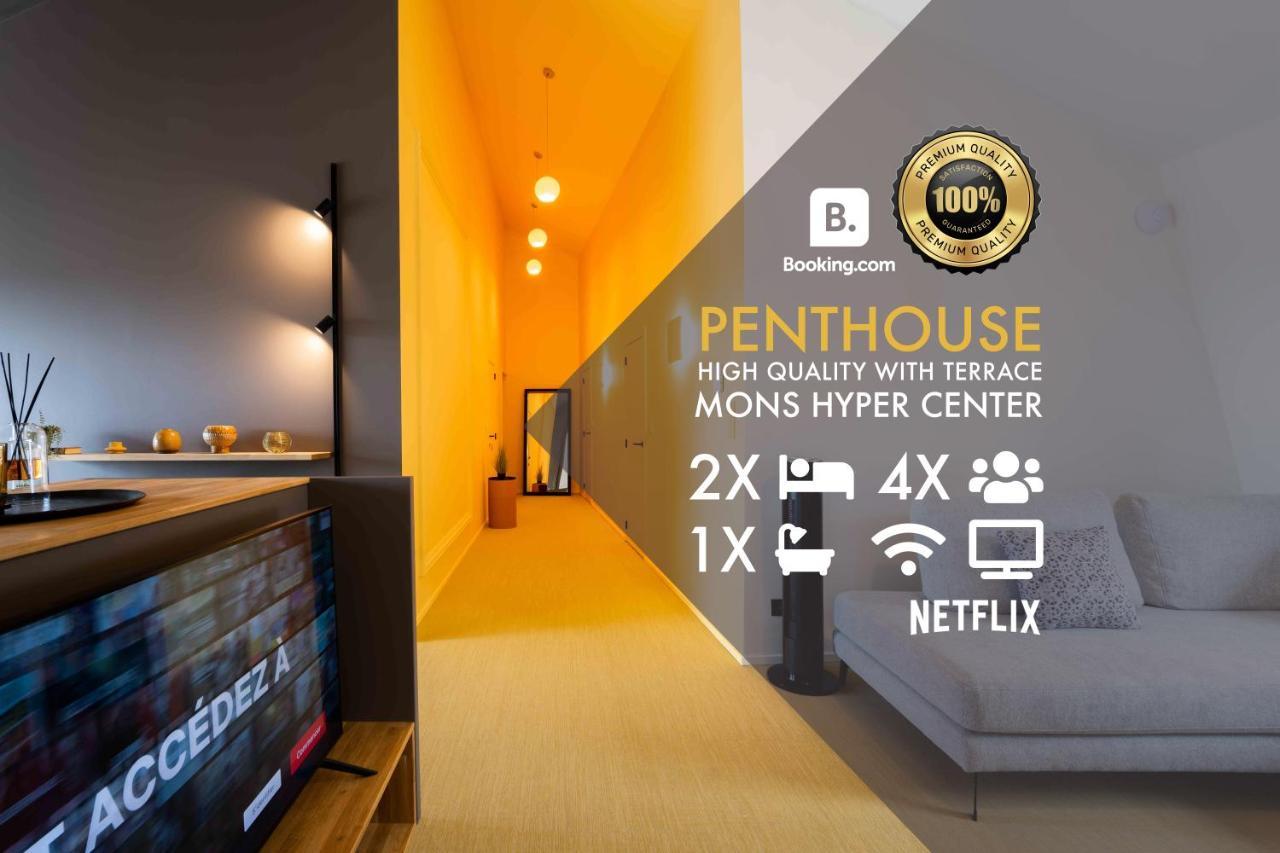 Luxury Penthouse & Terrace - Mons City Center Dış mekan fotoğraf